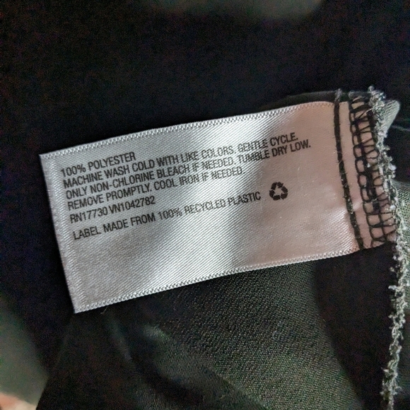 Prologue Medium Dark Olive Green Wrap Front Long Back V-Neck Tunic - Picture 4 of 10